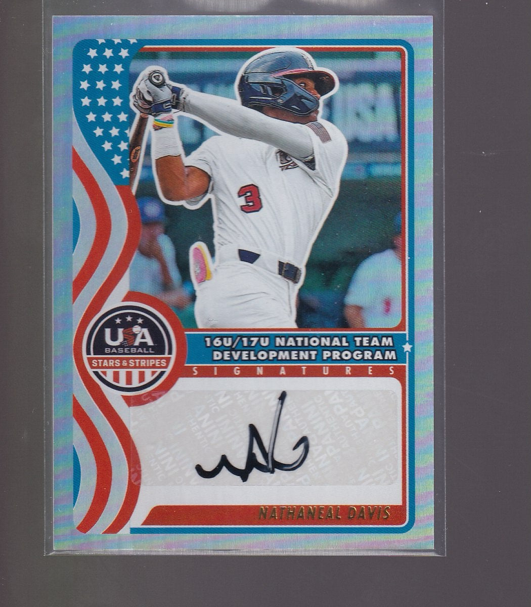 2025 Panini Stars & Stripes #NTS-ND Nathaneal Davis 16U National Team Sig Holo