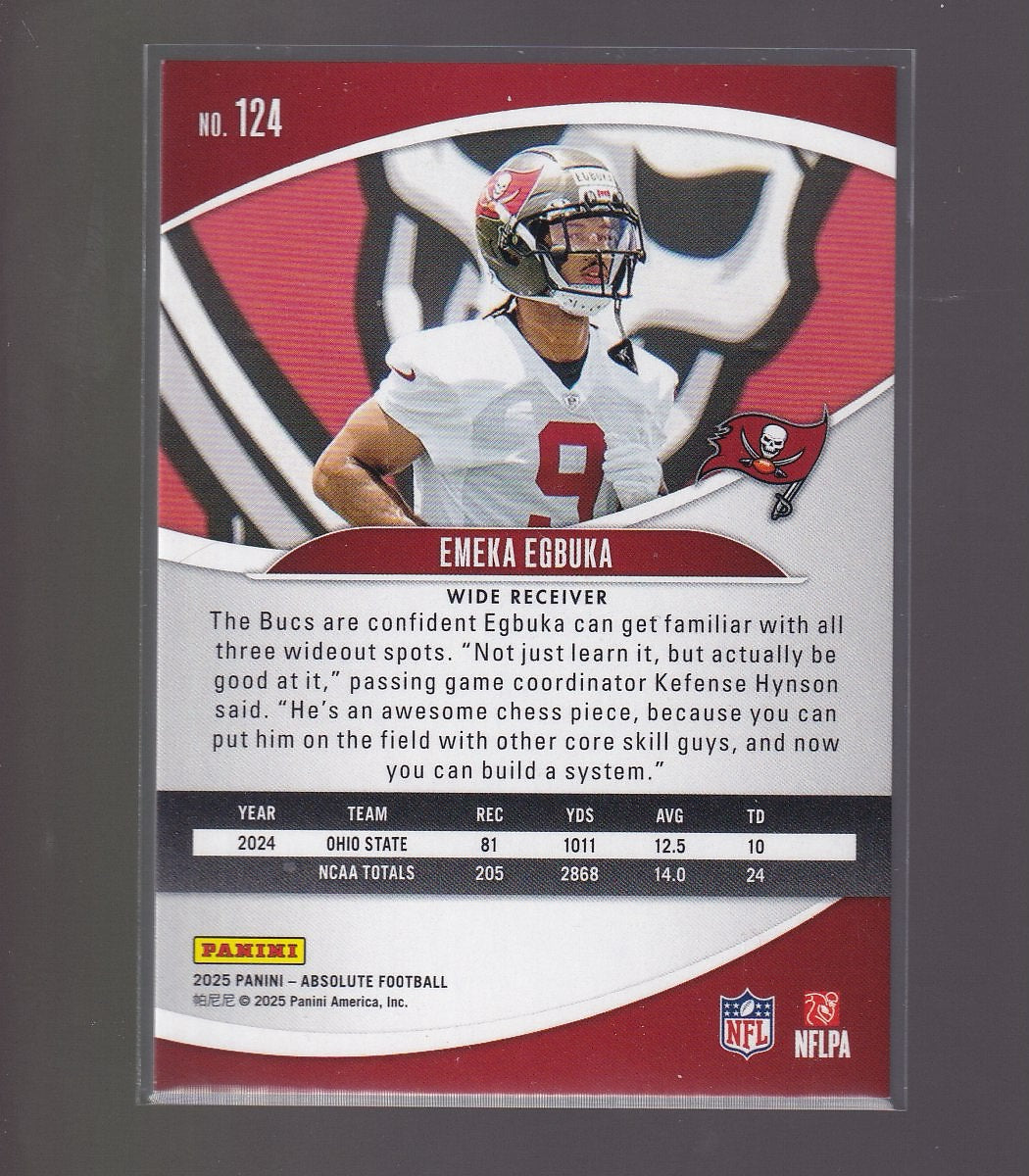 2025 Panini Absolute #124 Emeka Egbuka Red Squares #/850