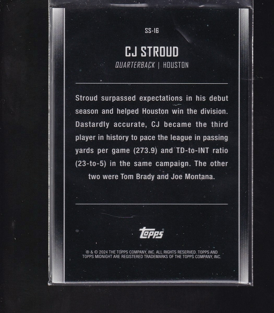 2024 Topps Midnight #SS-16 CJ Stroud Star Studded Summer Solstice #/50