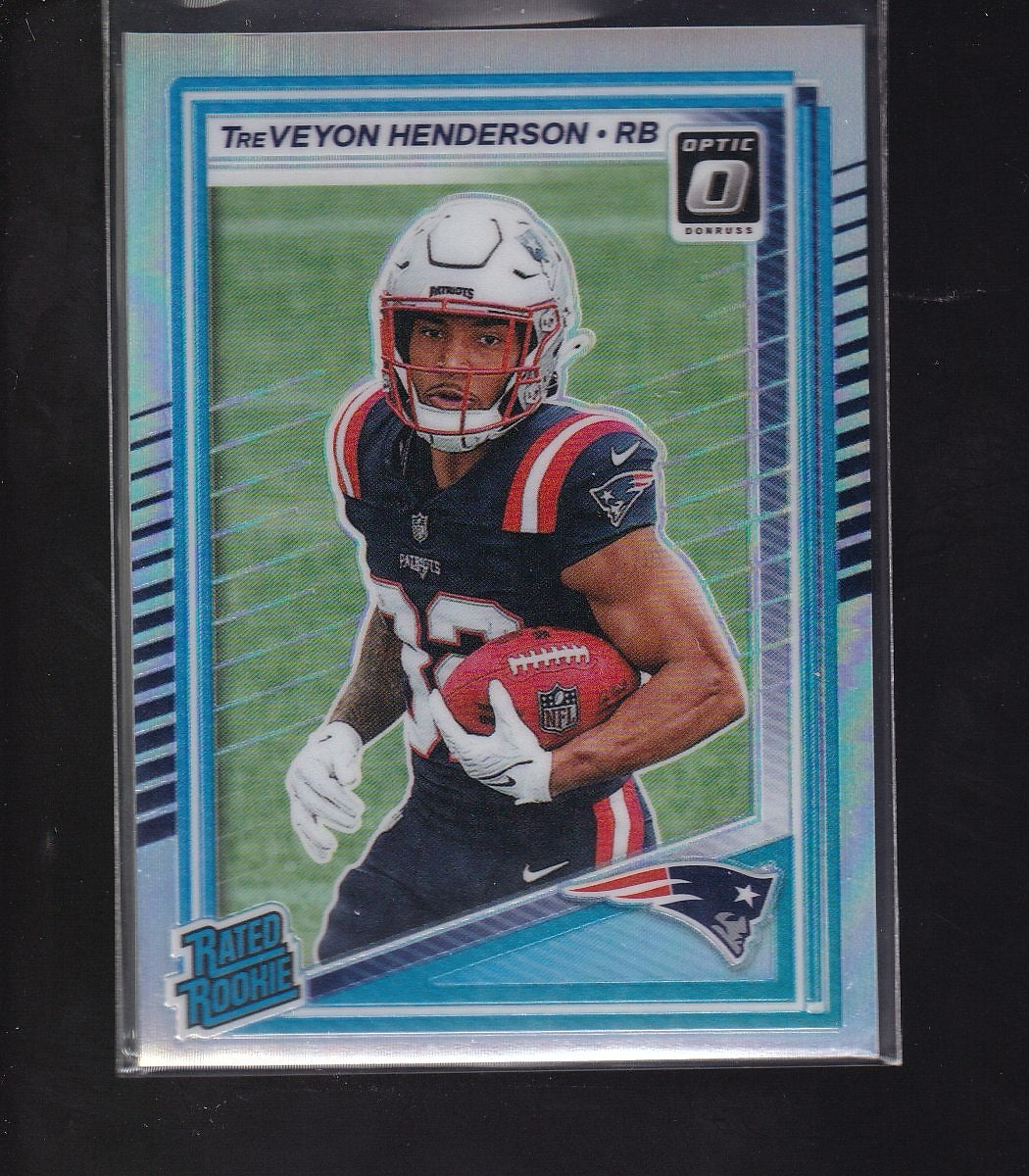 2025 Donruss #332 TreVeyon Henderson Optic Rated Rookies Preview Holo