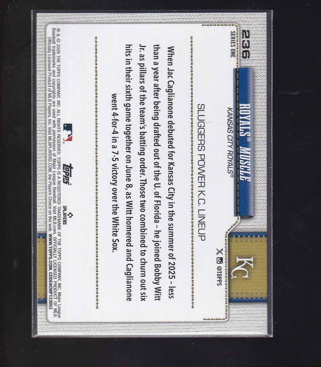 2026 Topps #236 Royals Muscle Confetti Aqua