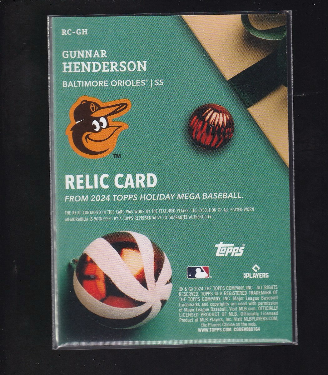 2024 Topps Holiday #RC-GH Gunnar Henderson Relics