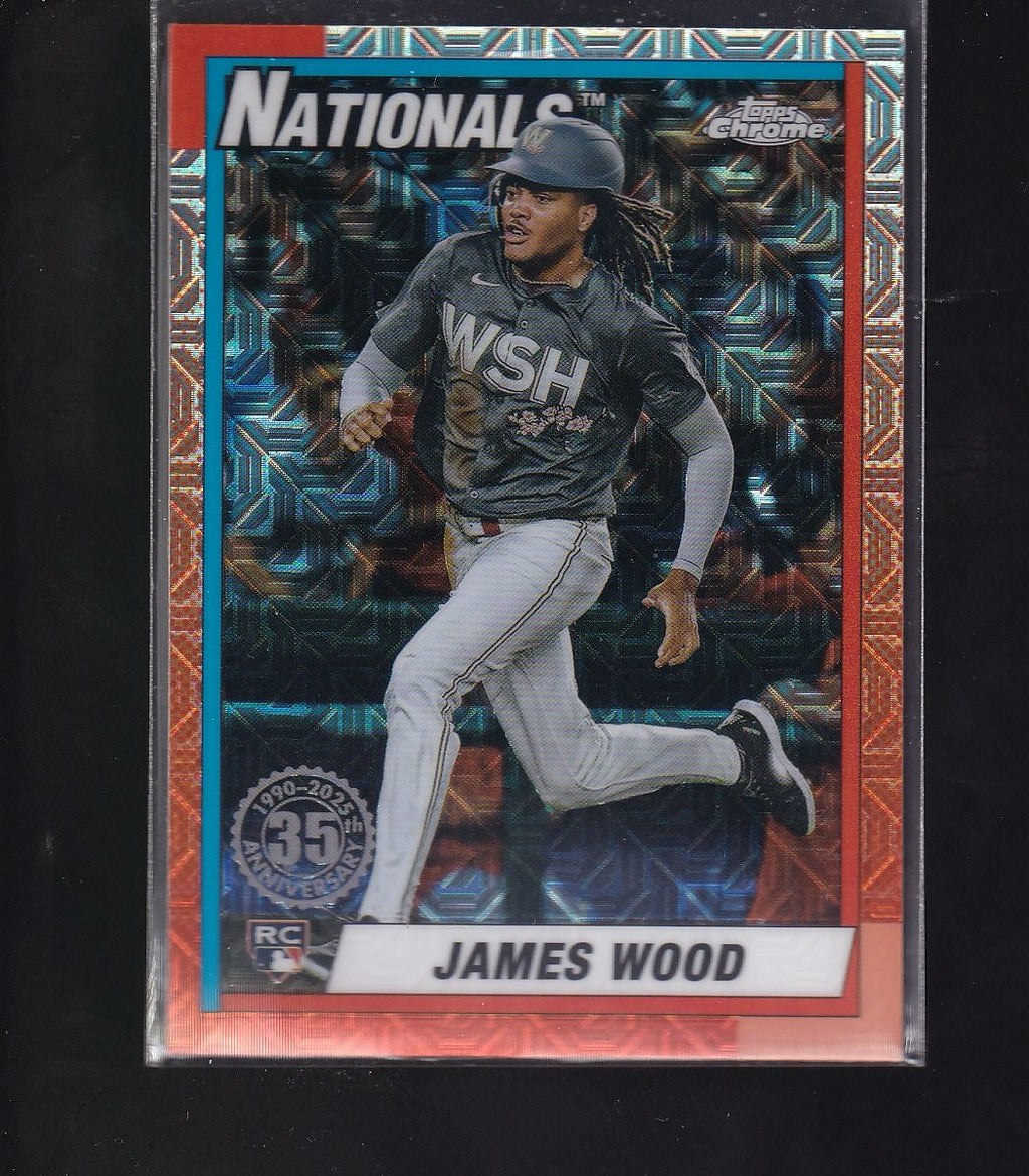 2025 Topps #T90C-55 James Wood 1990 Topps Baseball 35th Anniversary Chrome