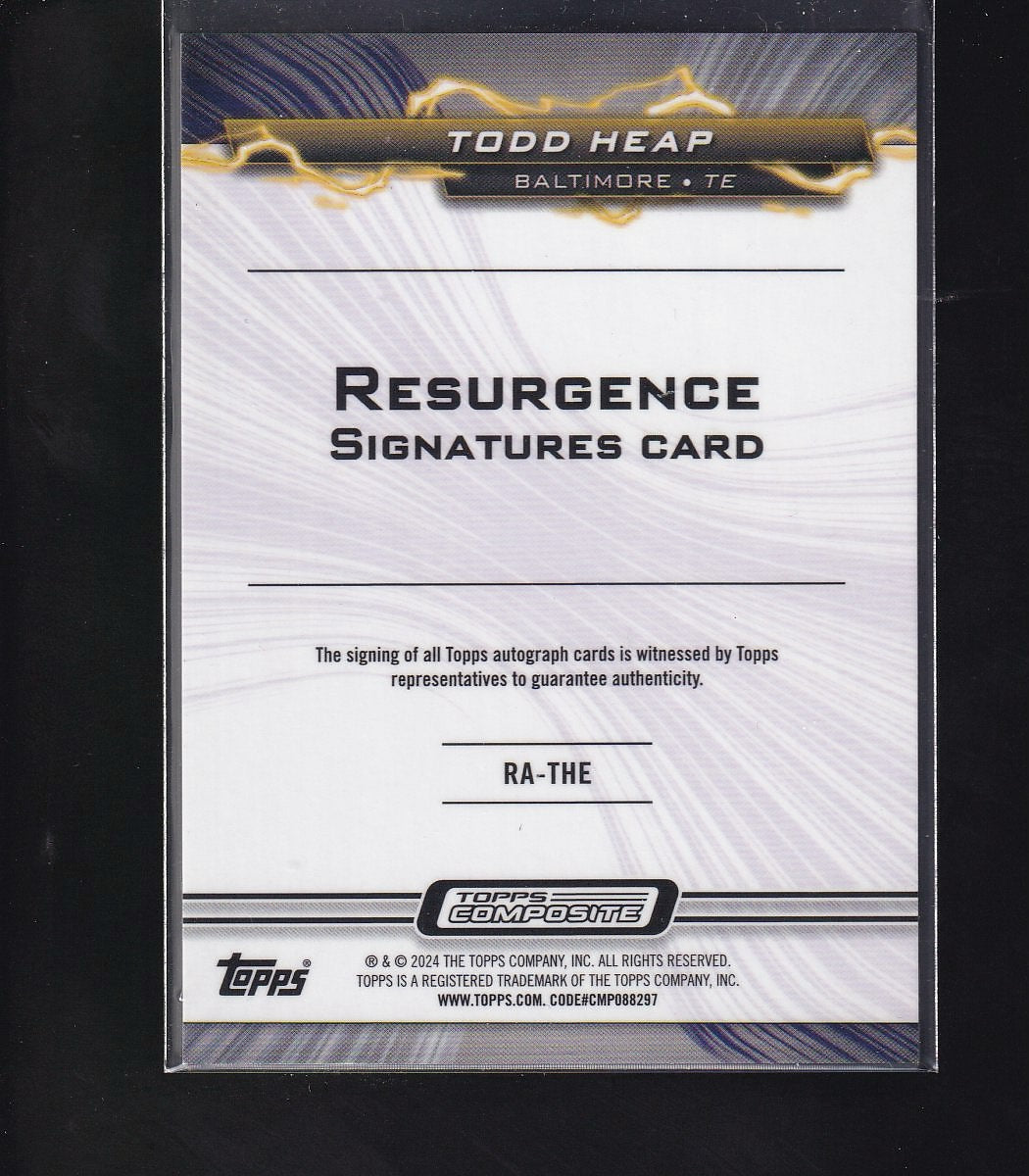 2023 Topps Composite #RA-THE Todd Heap Resurgence Signatures