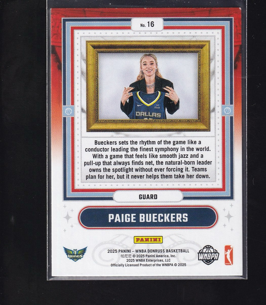2025 Donruss WNBA #16 Paige Bueckers Franchise Features Press Proof
