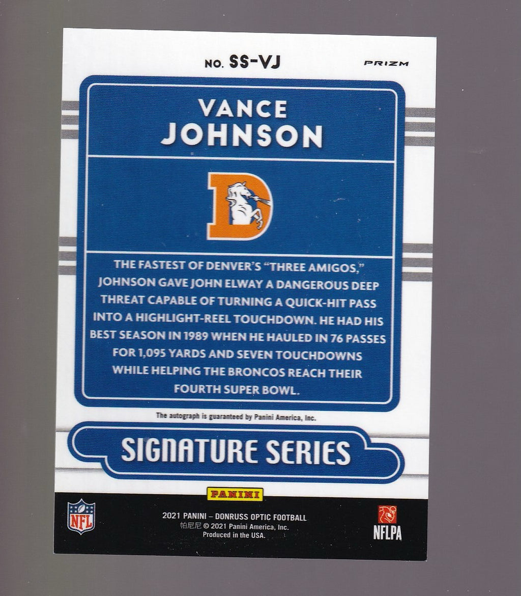 2021 Donruss Optic #SS-VJ Vance Johnson Signature Series Holo