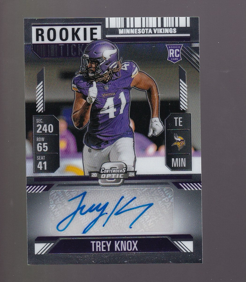 2024 Panini Contenders Optic #174 Trey Knox Silver Autograph