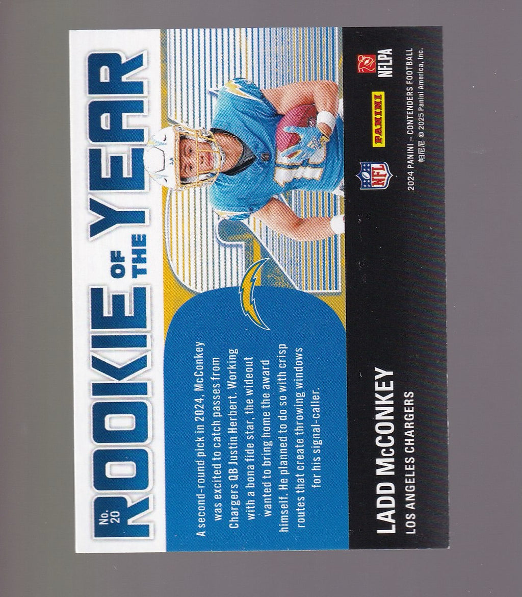 2024 Panini Contenders #20 Ladd McConkey Rookie of the Year Contenders Silver