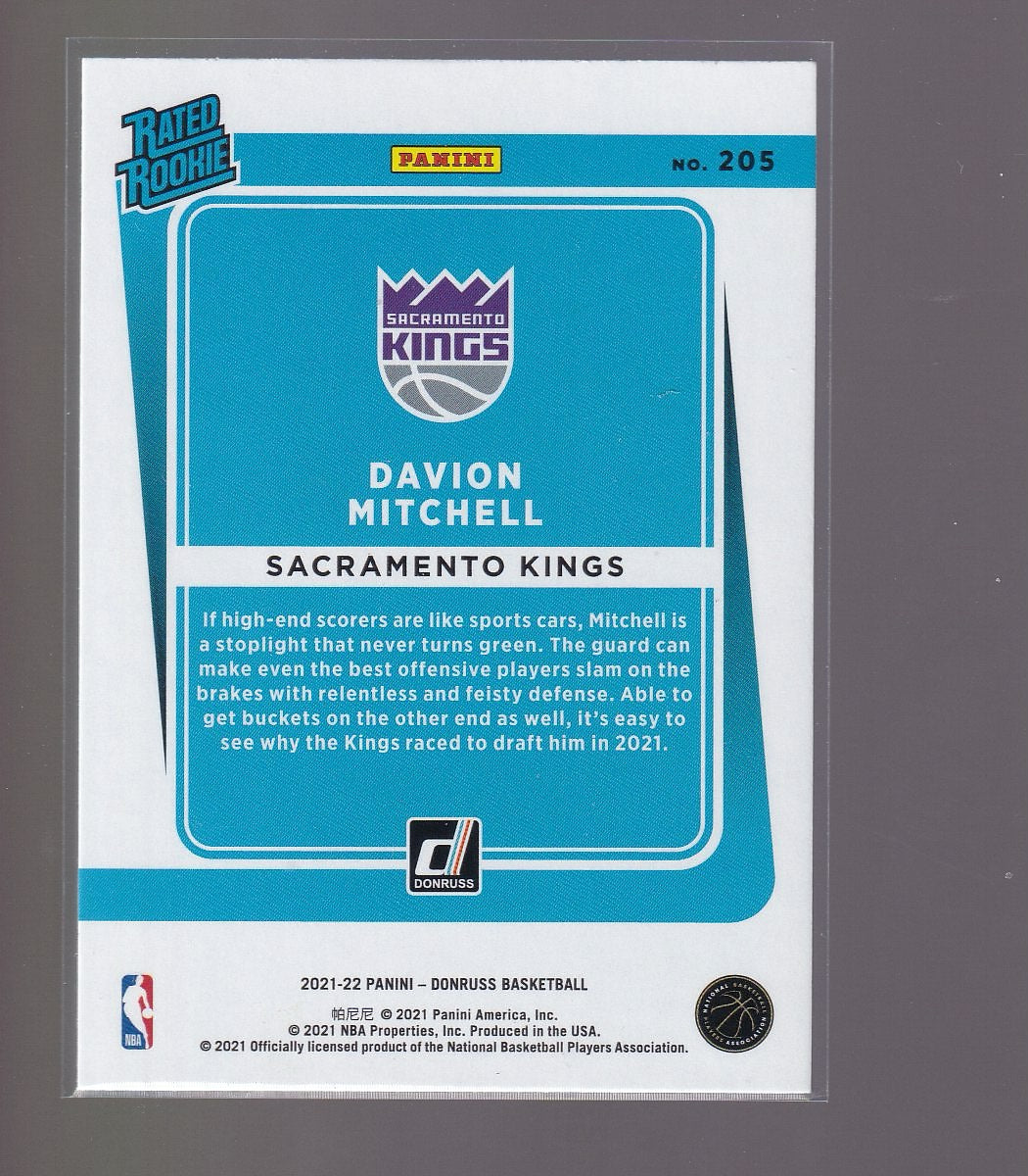 2021-22 Donruss #205 Davion Mitchell Holo Green Laser