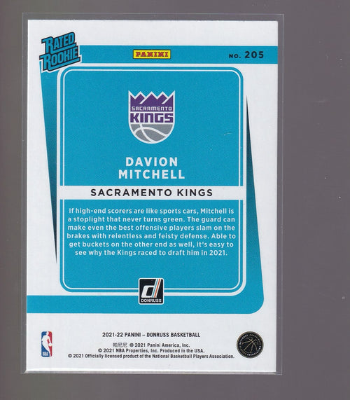 2021-22 Donruss #205 Davion Mitchell Holo Green Laser