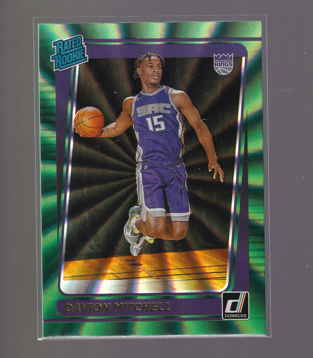 2021-22 Donruss #205 Davion Mitchell Holo Green Laser