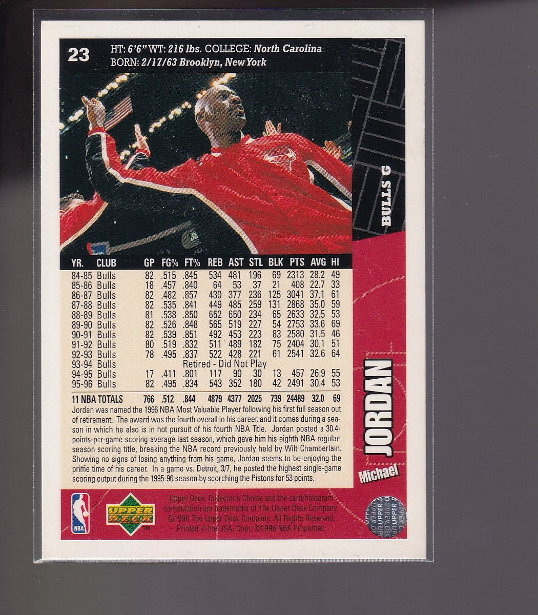 1996-97 Collector's Choice French #23 Michael Jordan