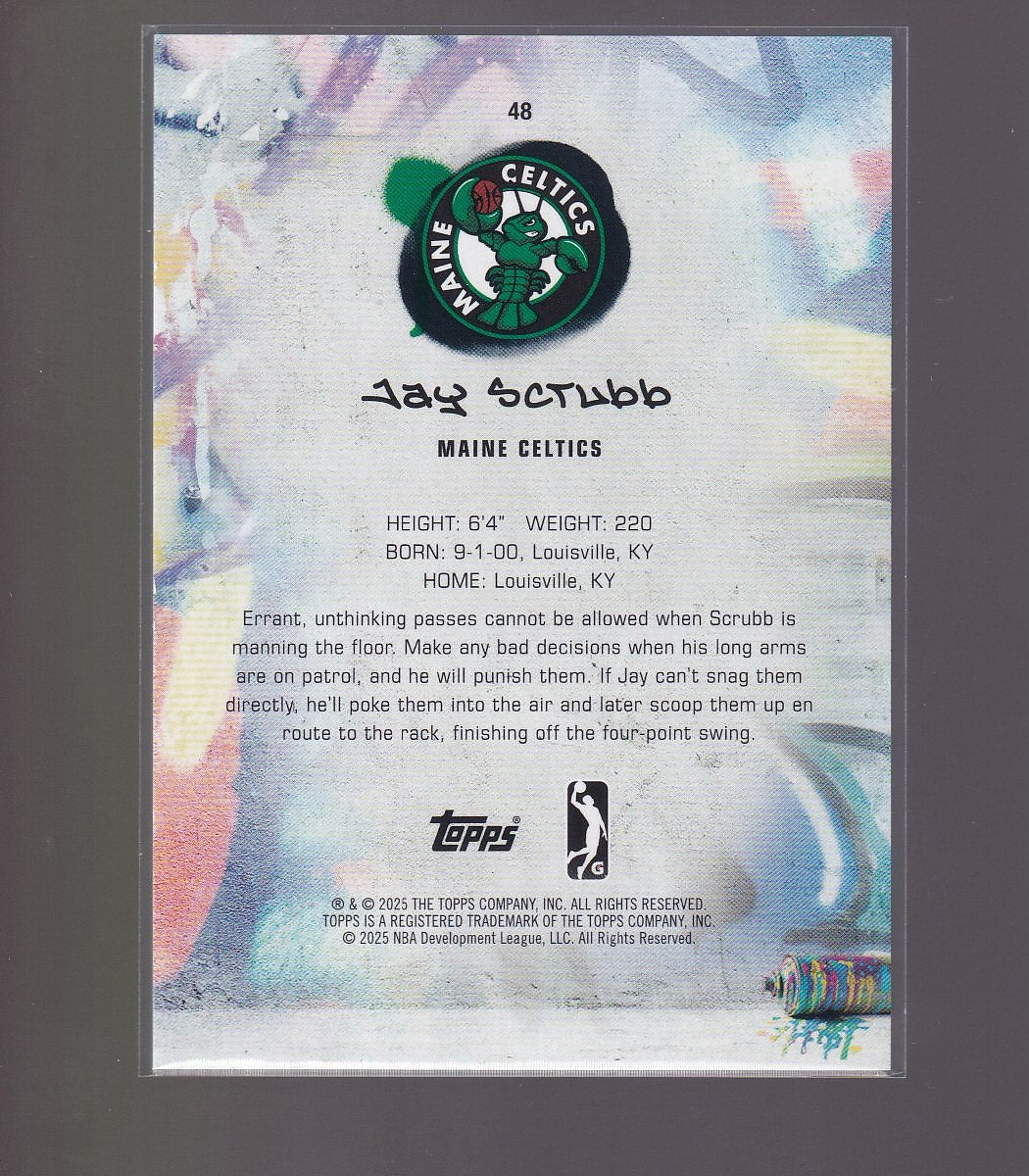2024-25 Topps G-League #48 Jay Scrubb Orange #/149