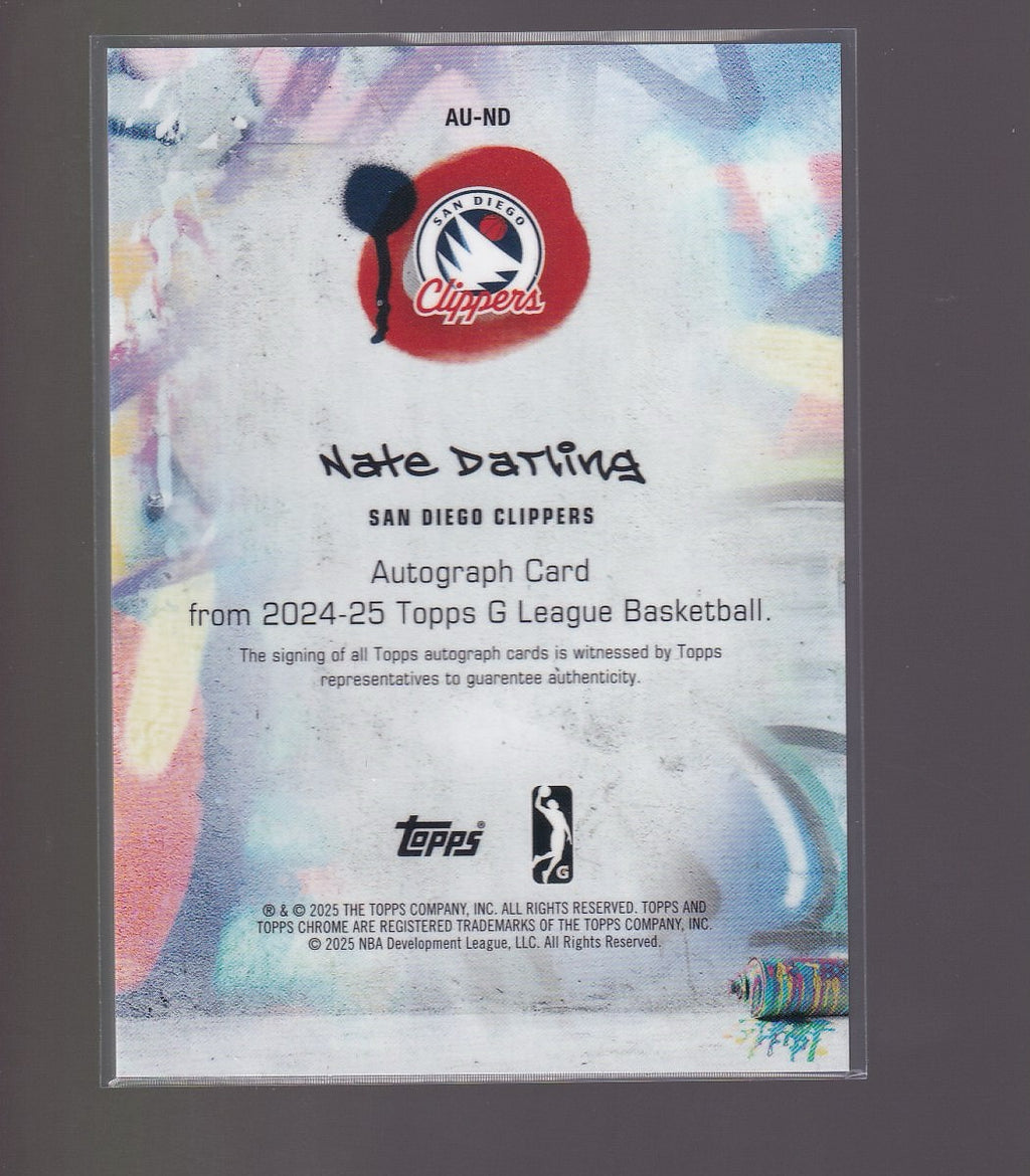 2024-25 Topps G-League #AU-ND Nate Darling Autographs