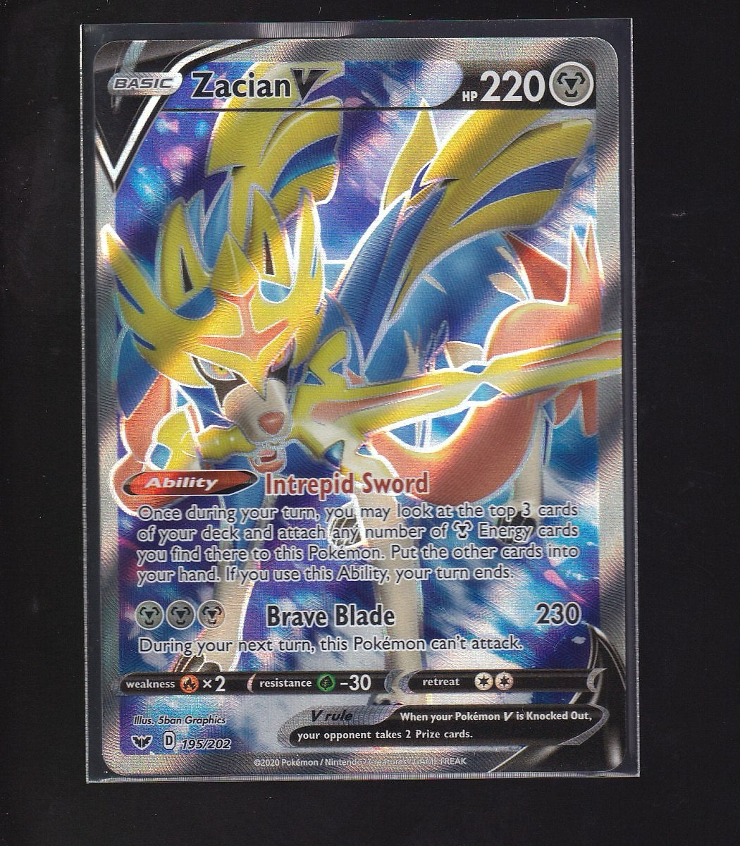 SWSH01: Sword & Shield Base Set #195/202 Zacian V (Full Art)