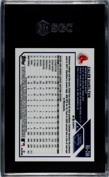 2023 Topps Chrome #RA-CHA Caleb Hamilton Rk. Auto. Gold Ref. /50 SGC 9.5 #/50