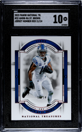 2023 National Treasures #32 Amon-Ra St. Brown Jersey Number Red /14 SGC 10