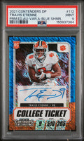 2021 Contenders Draft Picks #112 Travis Etienne Au-Var.A-Blue Shmr. PSA 9 #/27