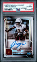 2025 Bowman University Autographs #JTY Jordyn Tyson White Refractor PSA 10 #/15