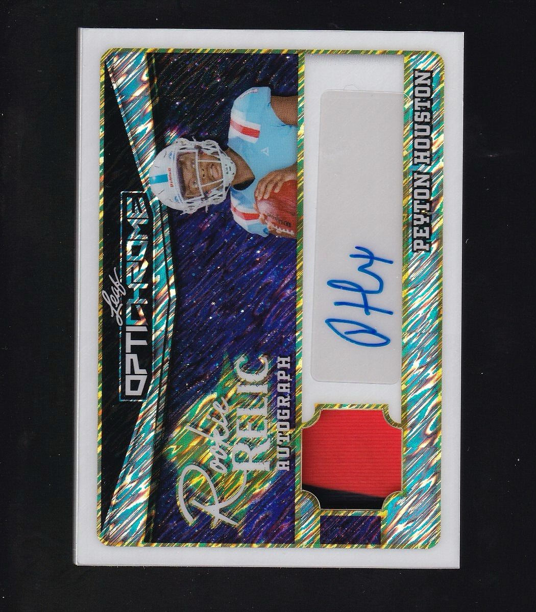 2025 Leaf Optichrome #RA-PH1 Peyton Houston RC Relic Auto Crystal Silver #/10