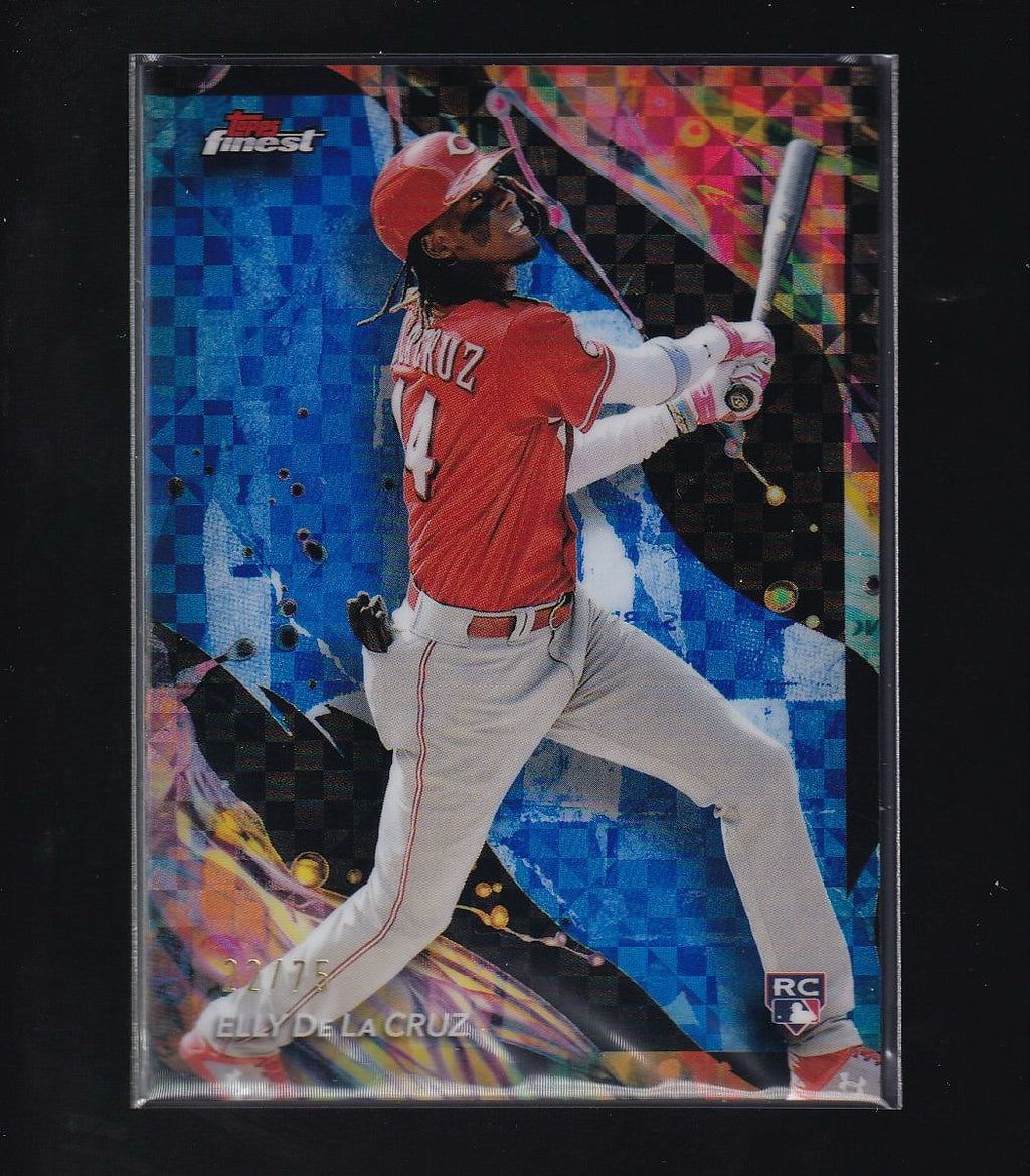 2024 Finest #186 Elly De La Cruz Blue Checkerboard Refractors #/75