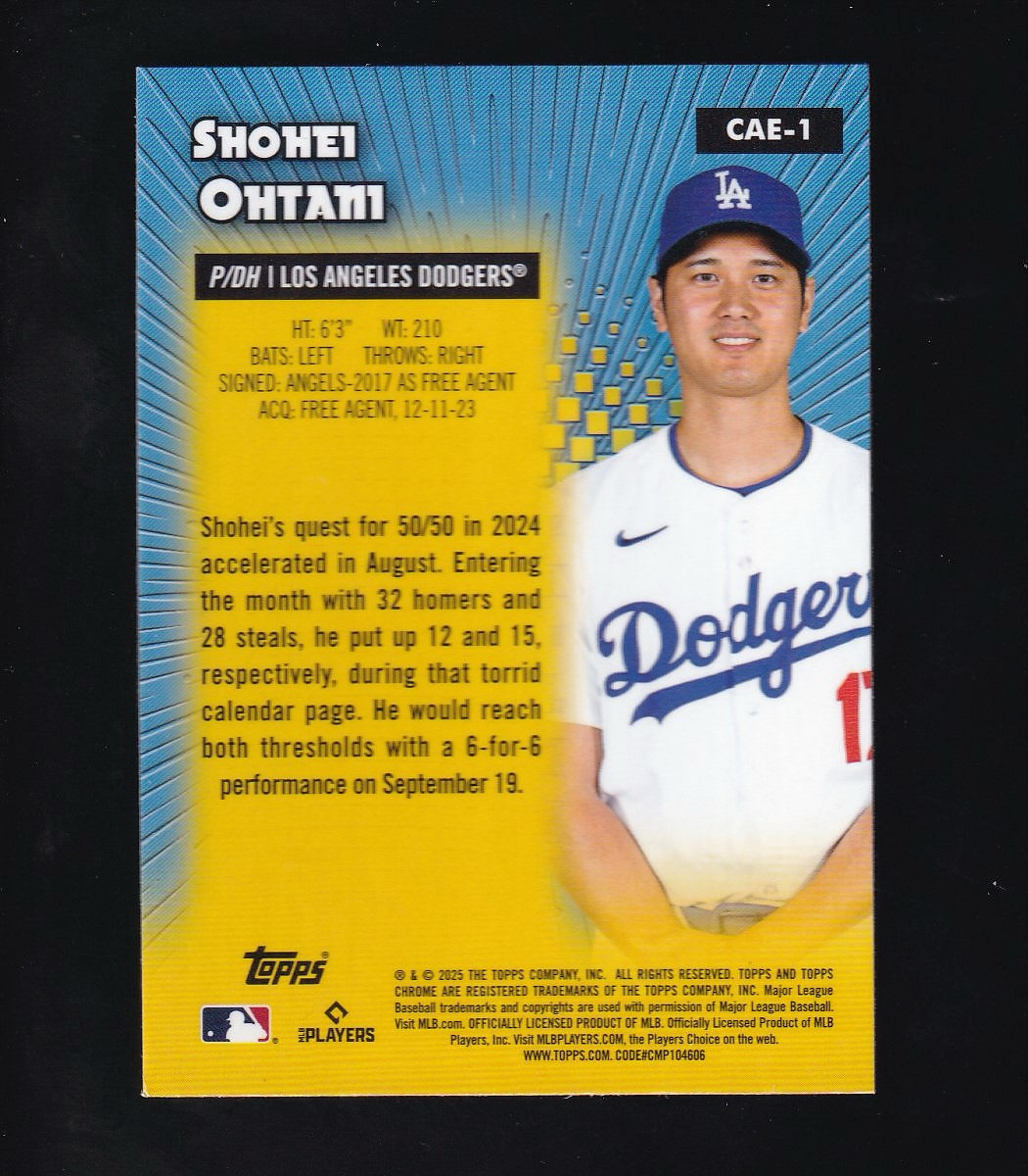 2025 Topps Chrome #CAE-1 Shohei Ohtani Chrome All-Etch
