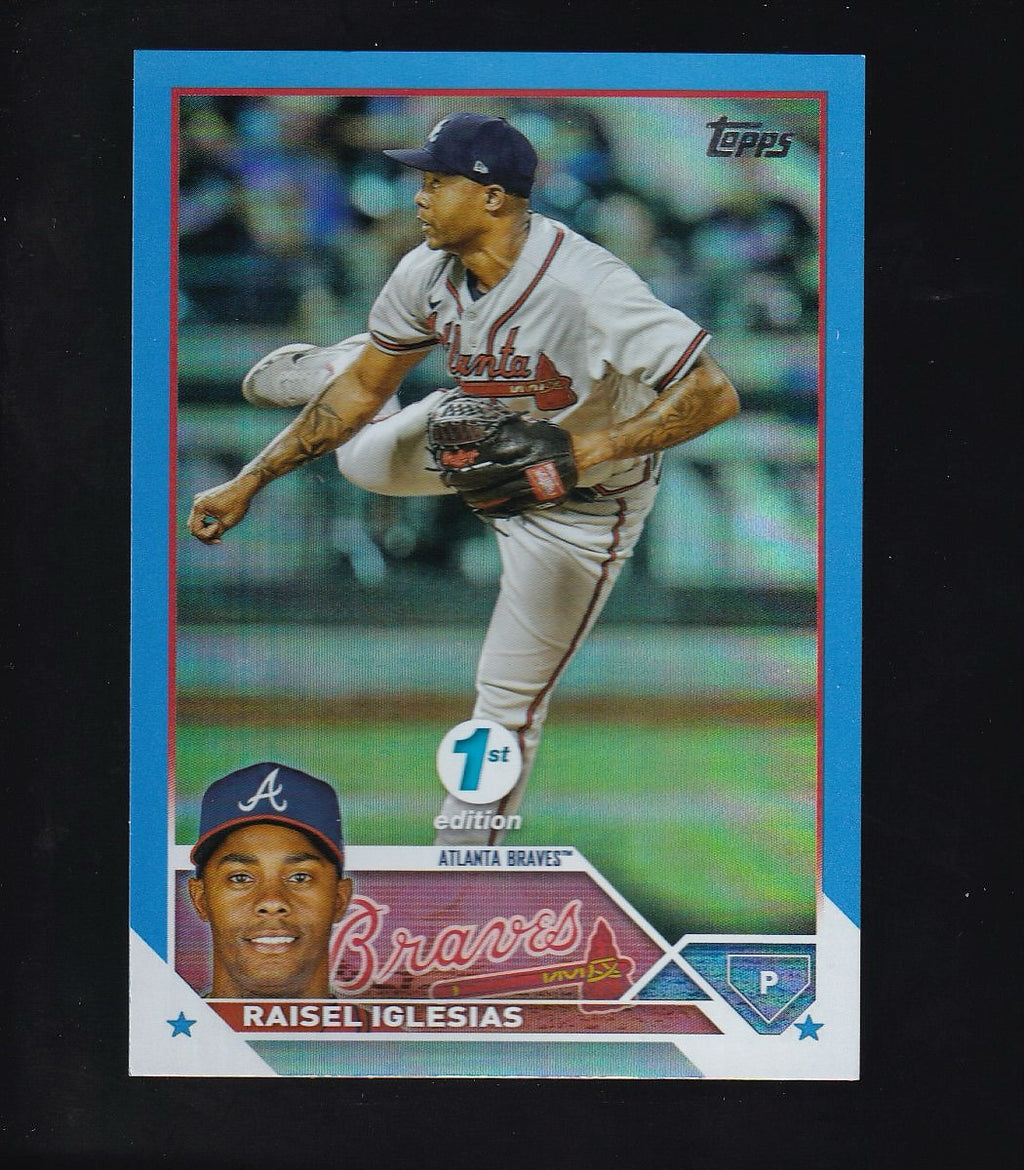 2023 Topps 1st Edition #115 Raisel Iglesias Light Blue Foil #/5