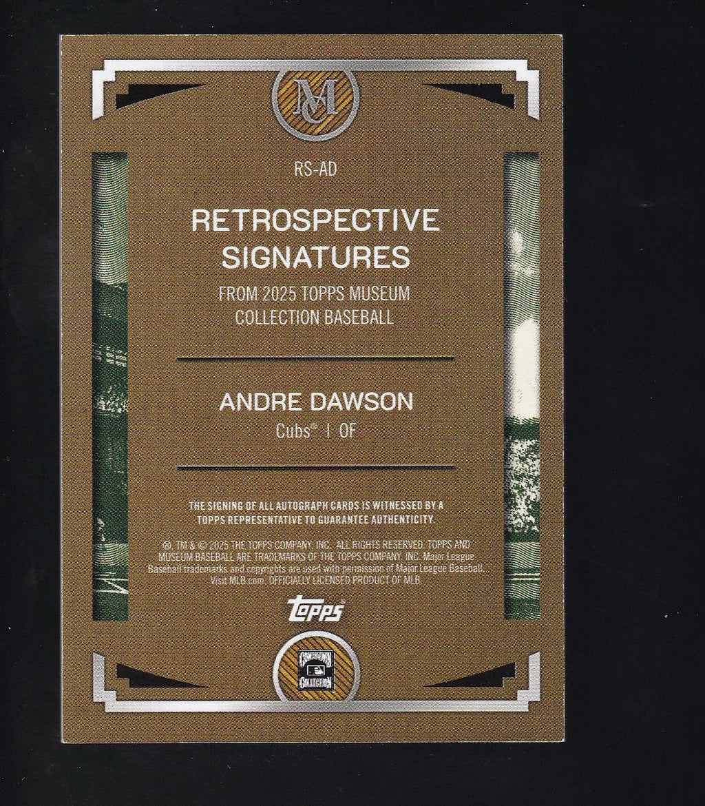 2025 Topps Museum Collection #RS-AD Andre Dawson Retro Signatures-Ruby #/15