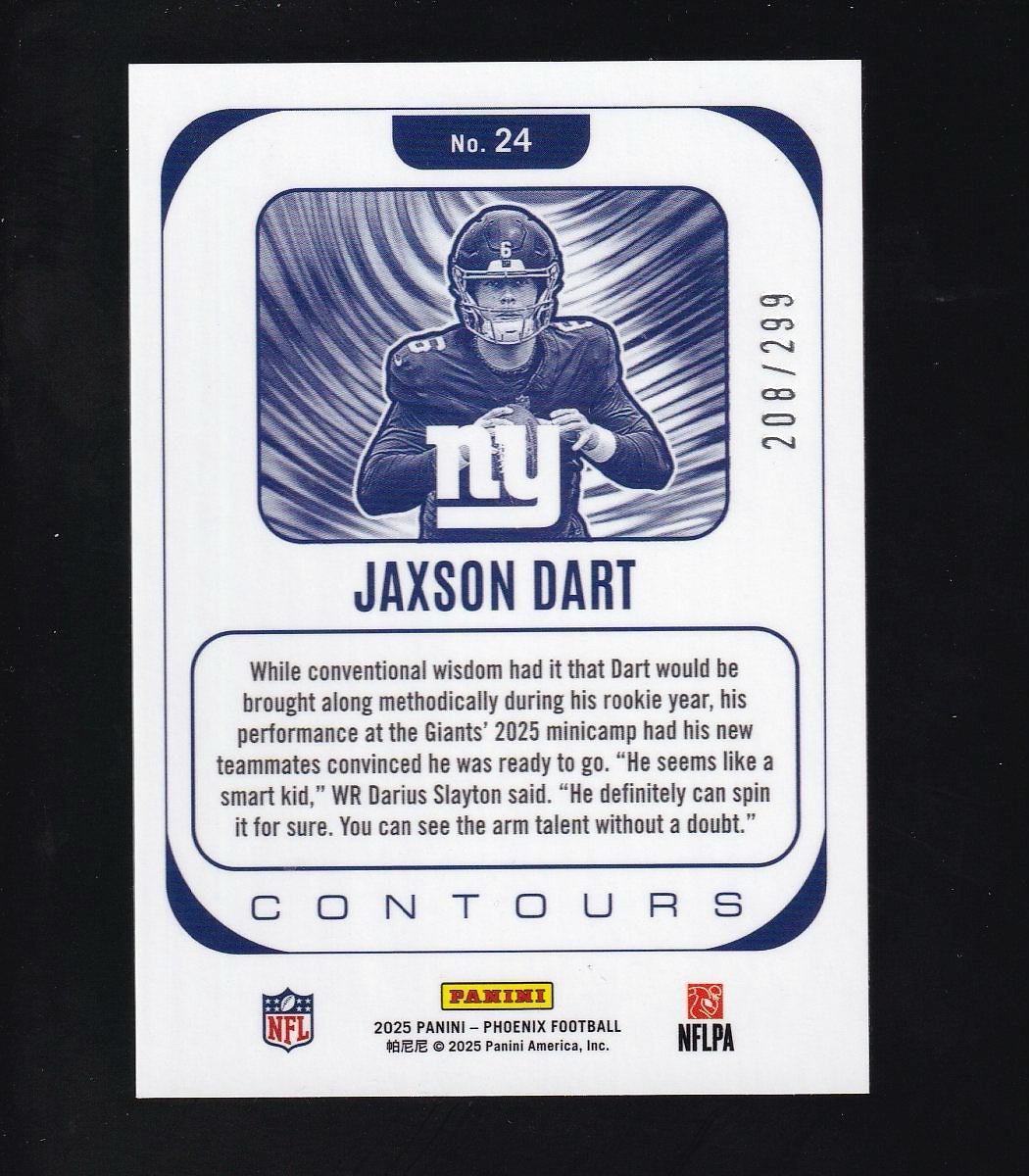 2025 Panini Phoenix #24 Jaxson Dart Contours Wave Prizm #/299