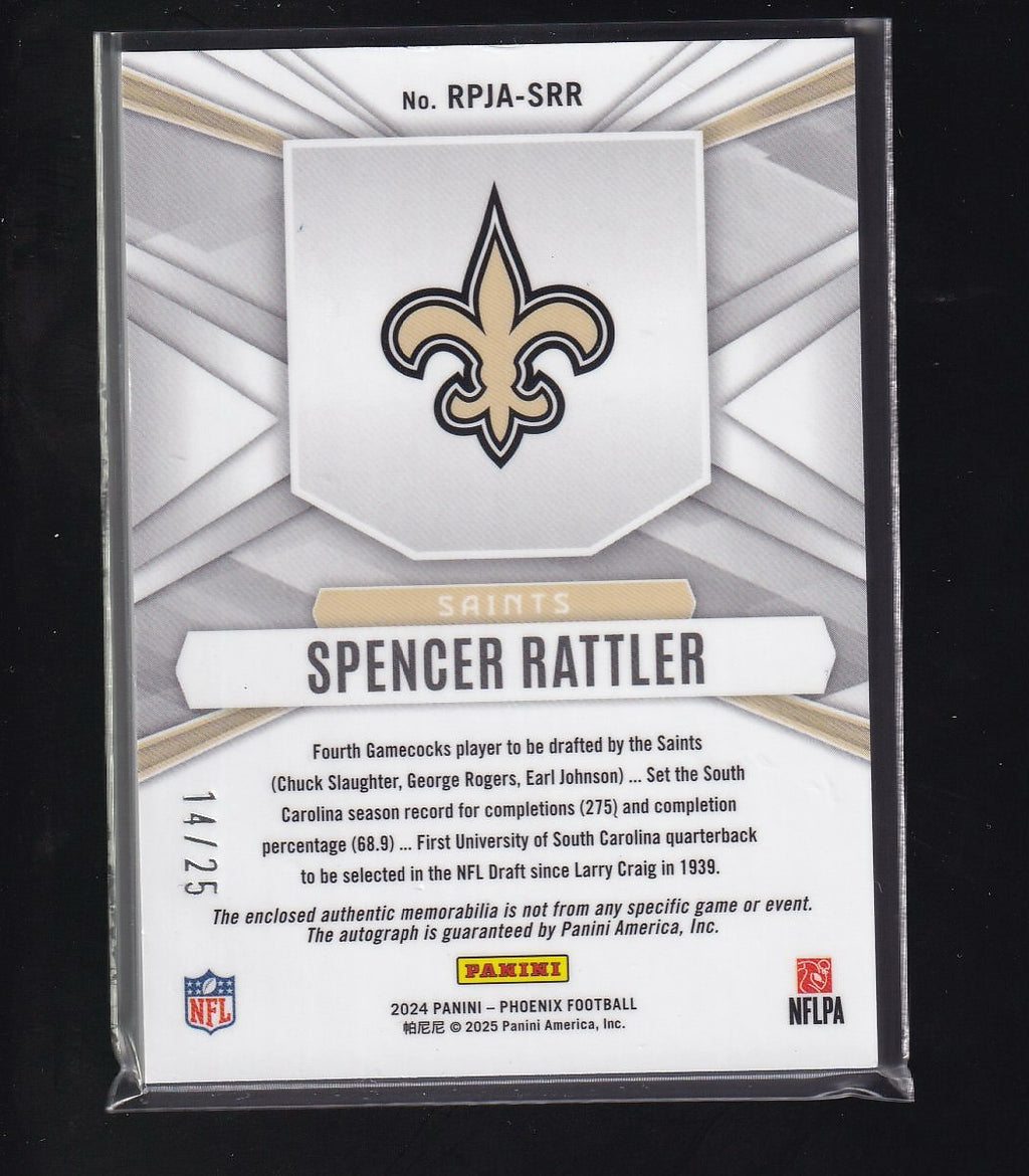 2024 Phoenix #RPJA-SRR Spencer Rattler Rookie Phenoms Jersey Auto Ref