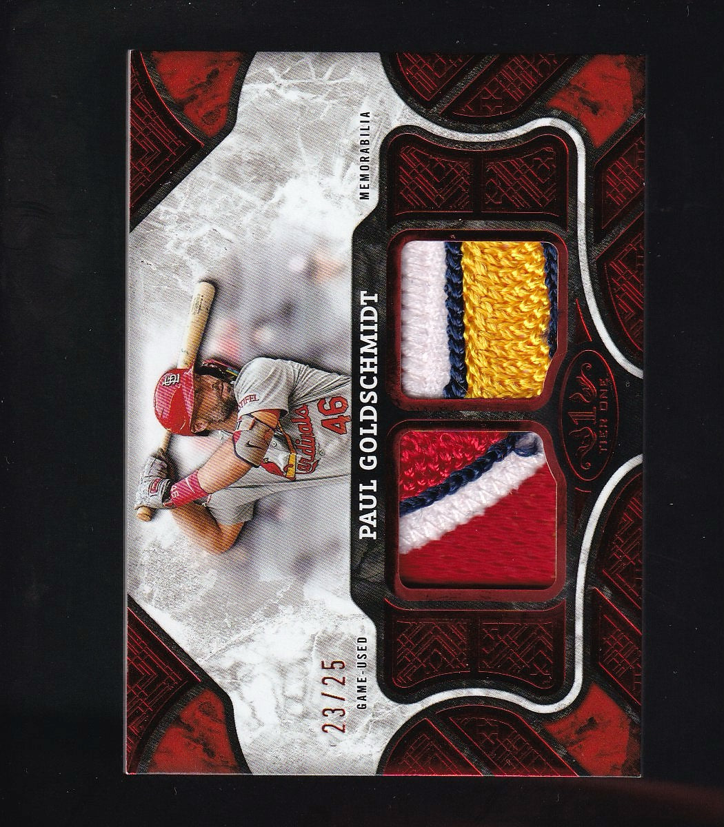 2025 Topps Tier One #T1R-PG Paul Goldschmidt Tier One Red Dual Patch #/25
