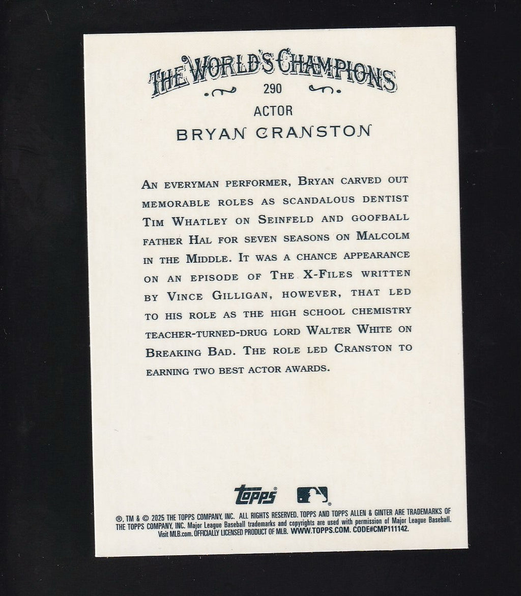 2025 Topps Allen & Ginter #290 Bryan Cranston Chrome X-Fractor