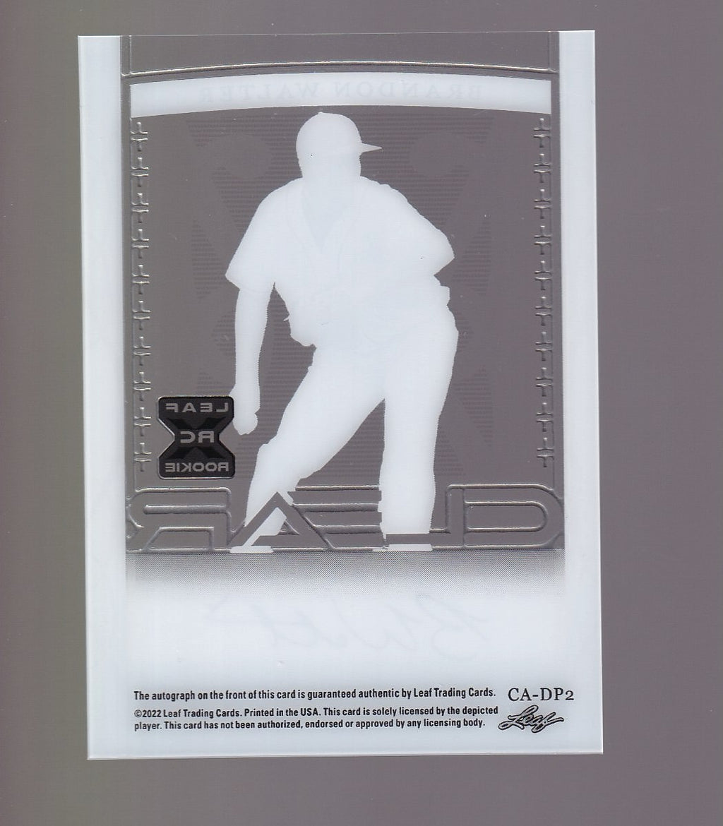 2022 Leaf Trinity #CA-BW1 Brandon Walter Clear Autographs Foil Gold #/50