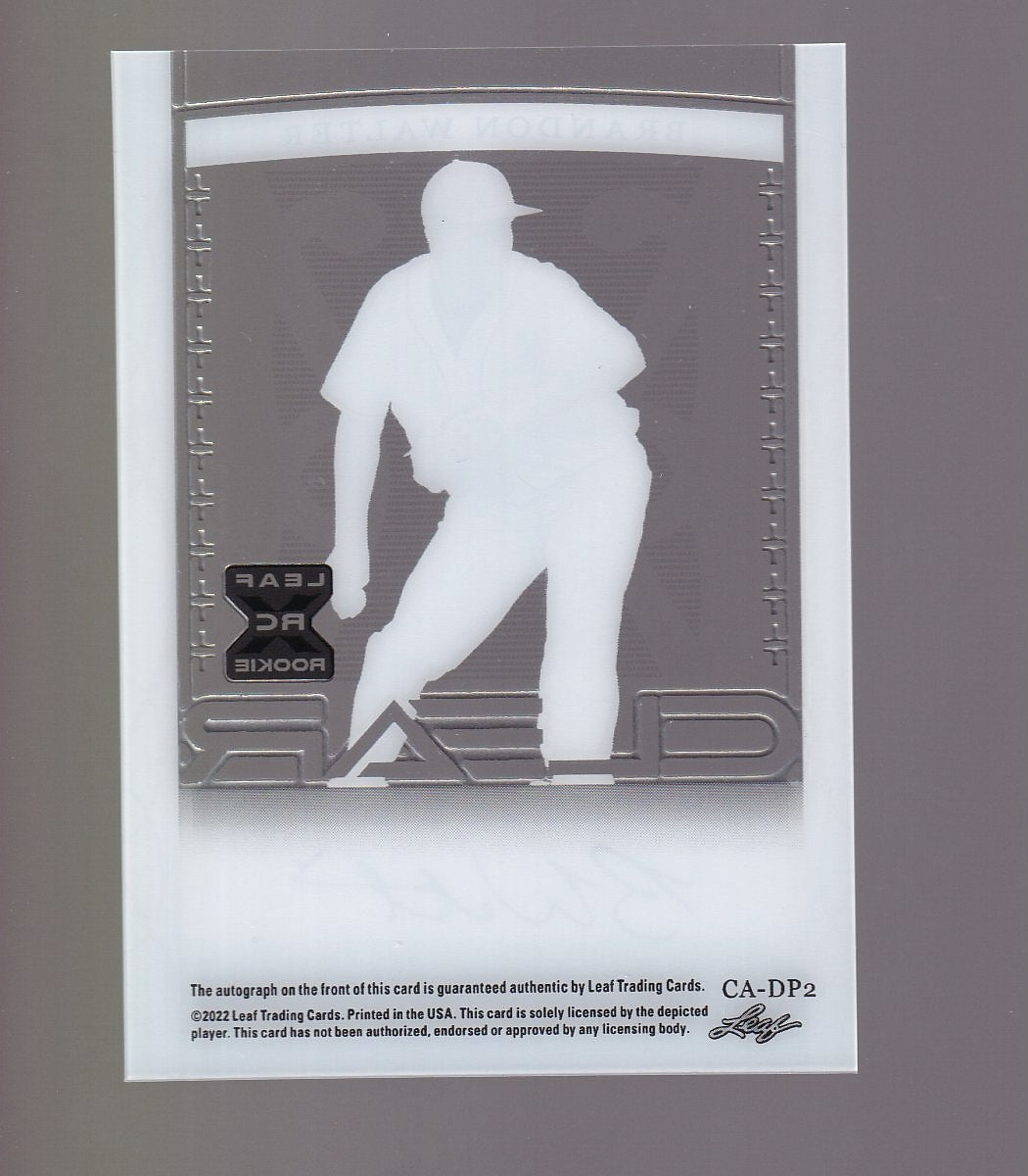 2022 Leaf Trinity #CA-BW1 Brandon Walter Clear Autographs Foil Gold #/50