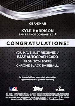 2024 Topps Chrome Black #CBA-KHAR Kyle Harrison Chrome Black Autographs