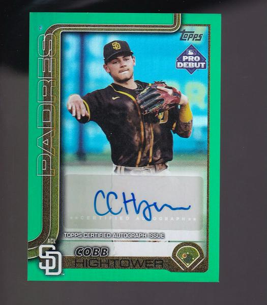 2025 Topps Pro Debut #PDC-75 Cobb Hightower Chrome Auto Green Refractors