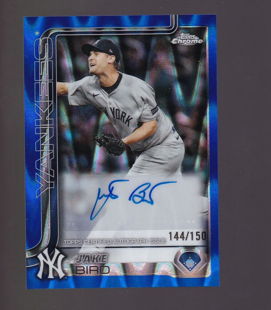 2025 Topps Chrome Update #AC-BI Jake Bird Autographs Blue RayWave Refractors
