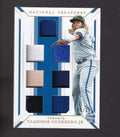 2019 National Treasures #GGMS-VG Vladimir Guerrero Jr. Game Mat Sixes Gold #/25