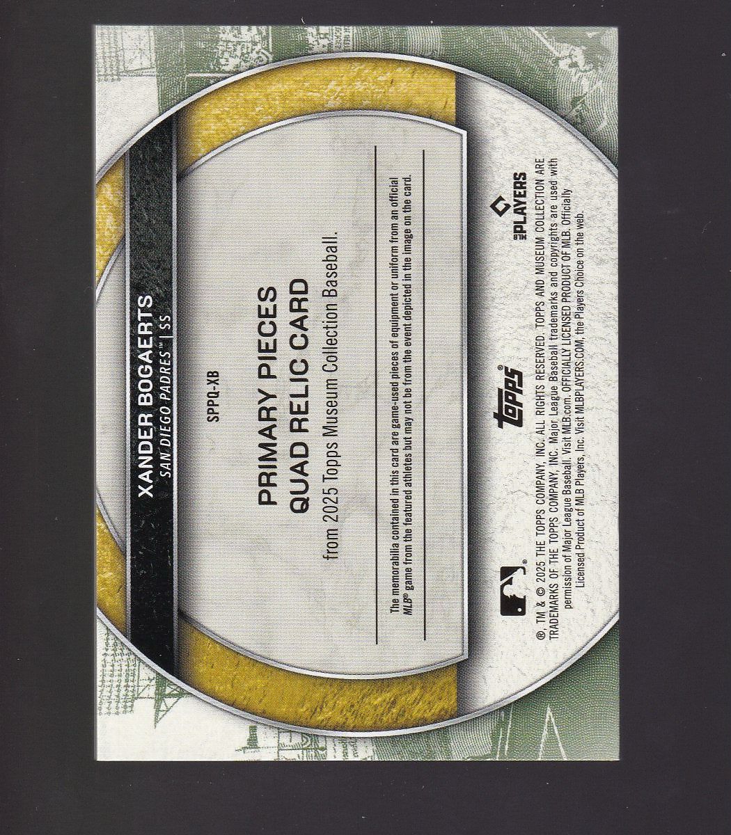2024 Topps Museum Collection #SPPQ-XB Xander Bogaerts Quad Relics #/99