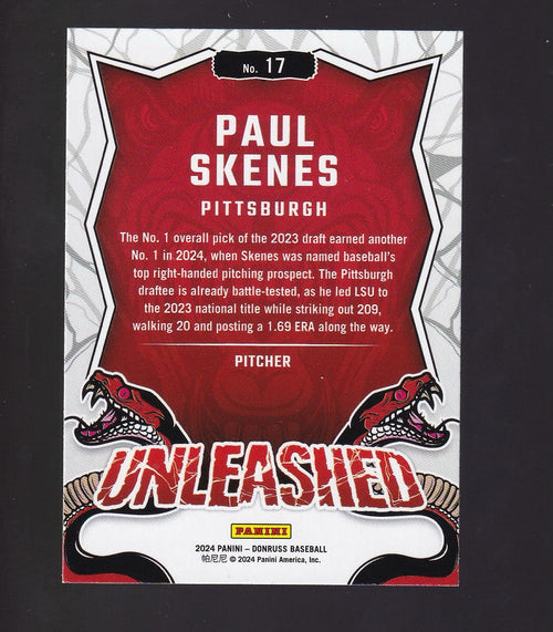 2024 Donruss #17 Paul Skenes Unleashed