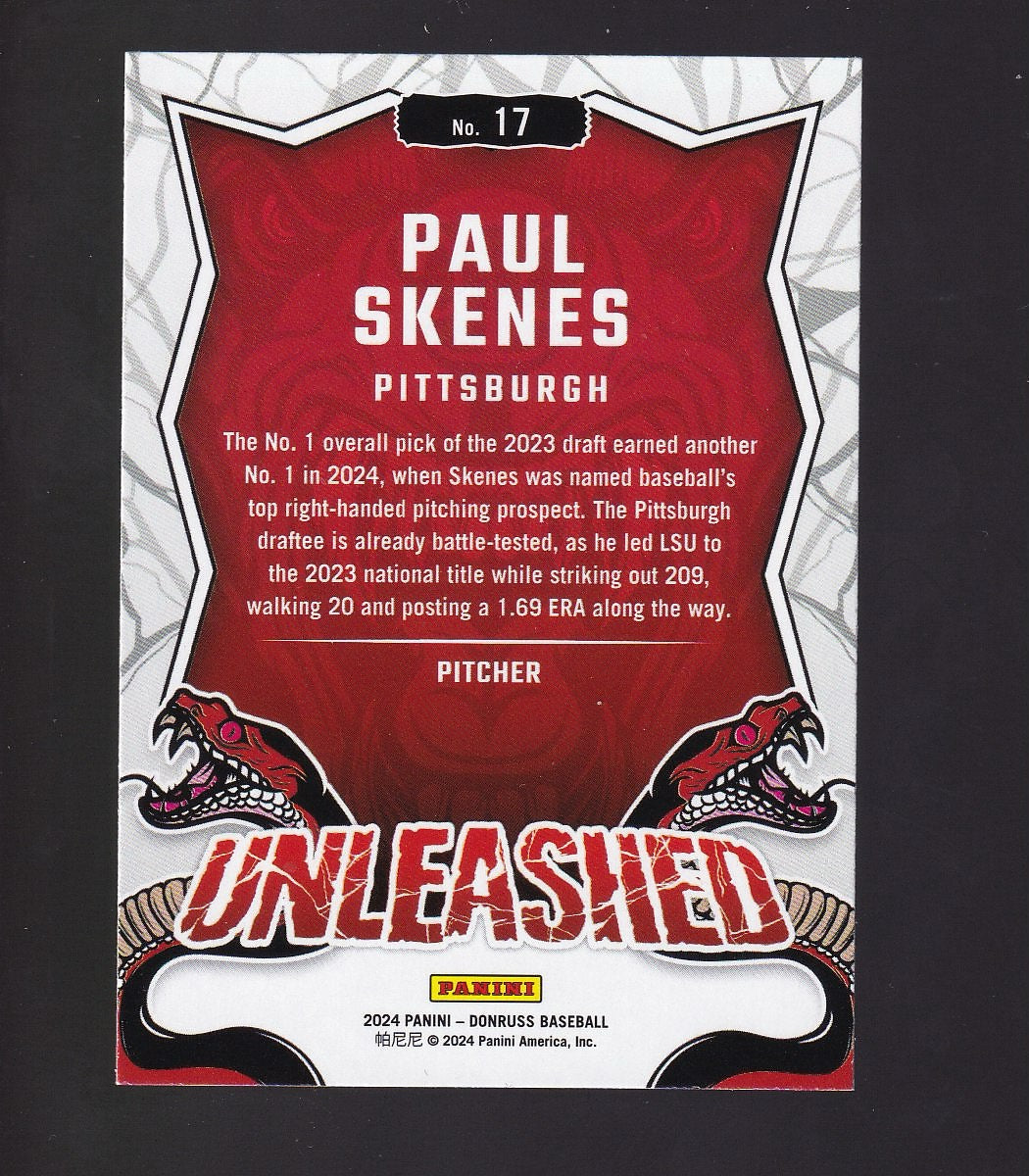 2024 Donruss #17 Paul Skenes Unleashed