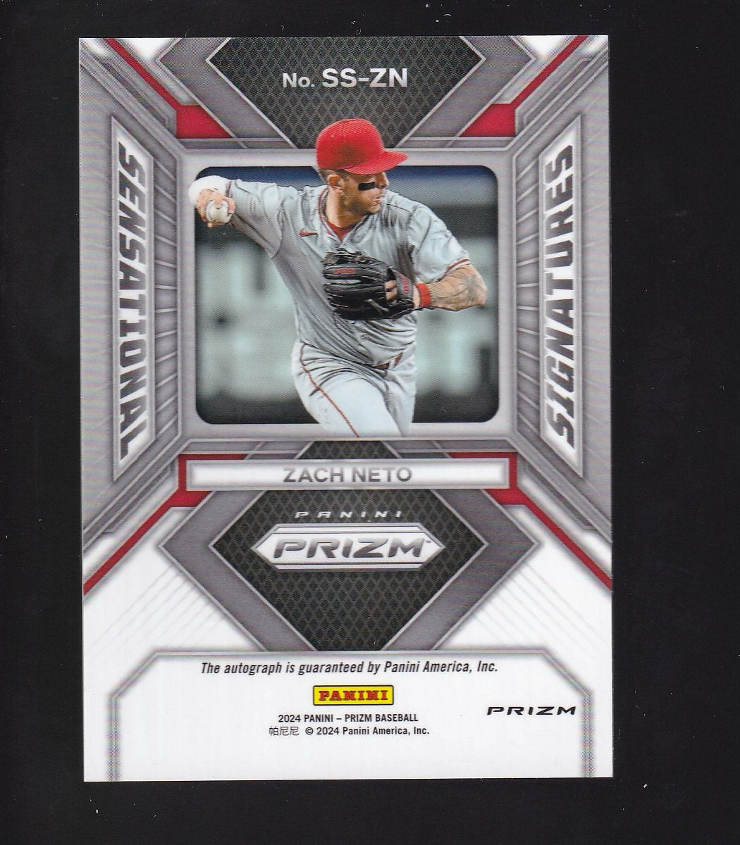 2024 Panini Prizm #SS-ZN Zach Neto Sensational Signatures Green Prizms
