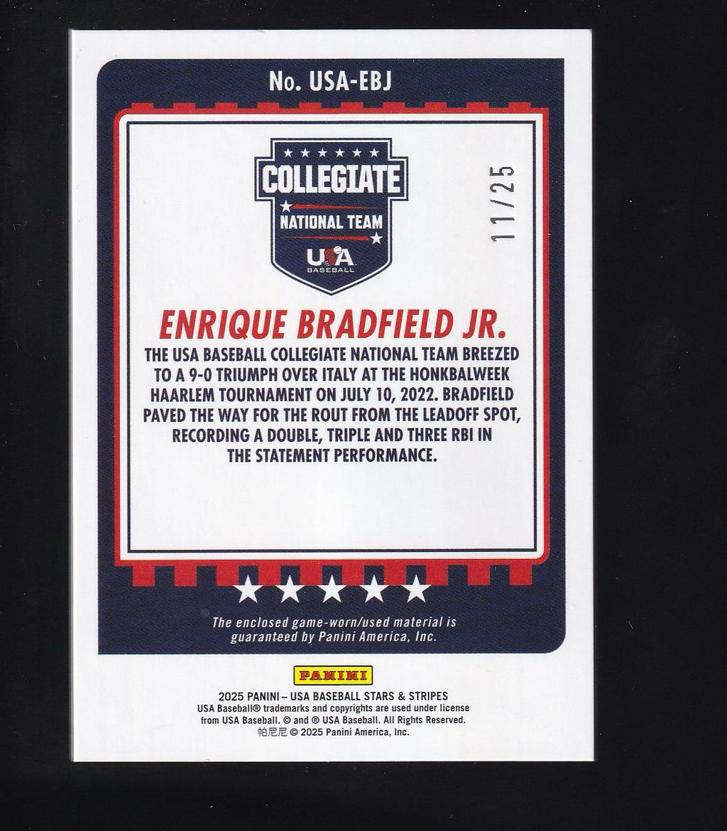 2025 Stars & Stripes USA #USA-EB Enrique Bradfield Jr. USA Materials