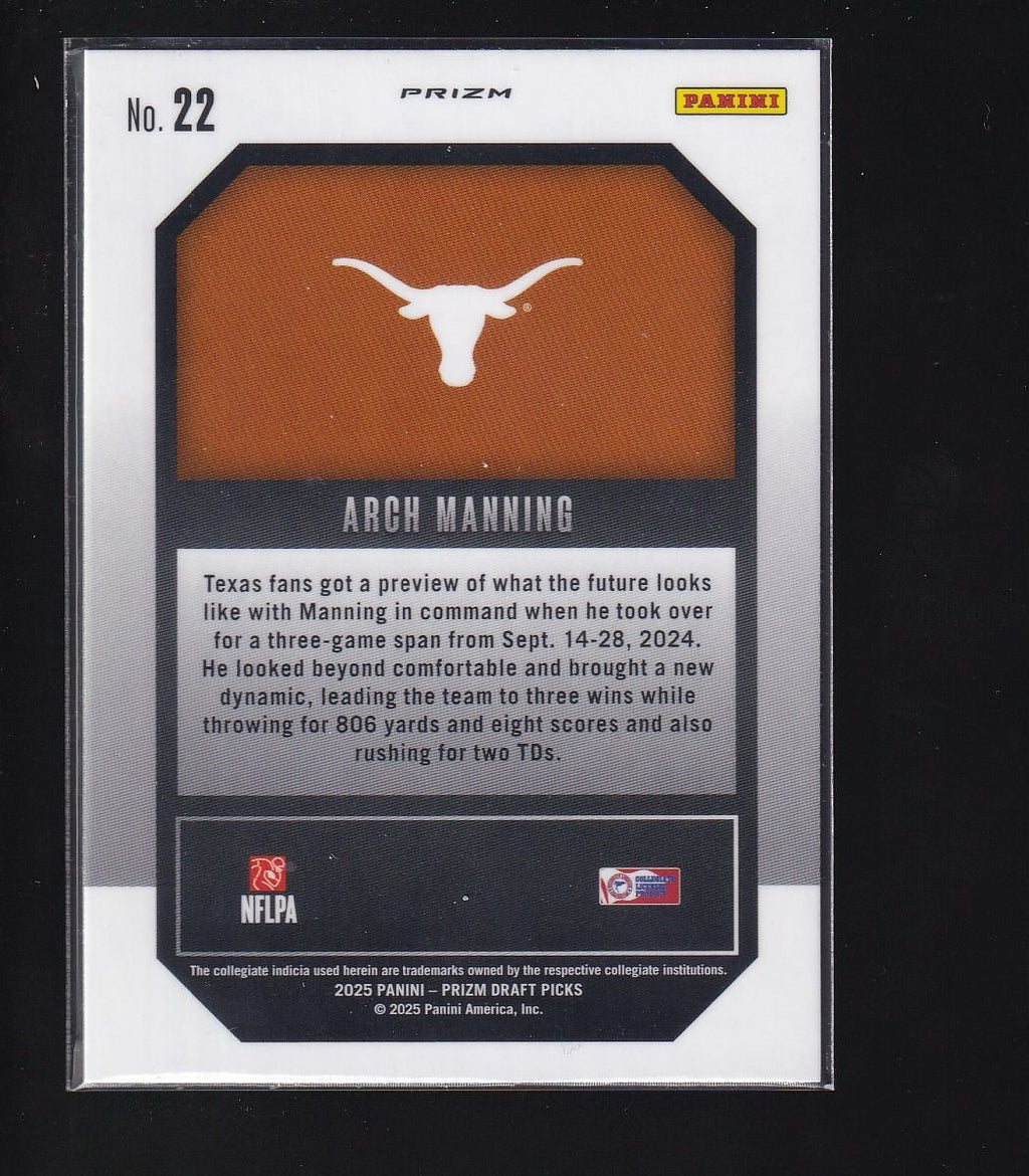 2025 Panini Prizm Draft Picks #22 Arch Manning New Recruits Red Ice