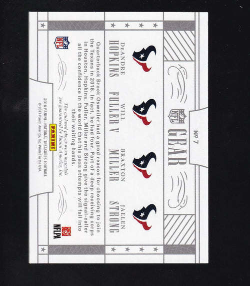 2016 Nat Treasures #7 Miller / Hopkins / Strong / Fuller V Quads Holo Silver