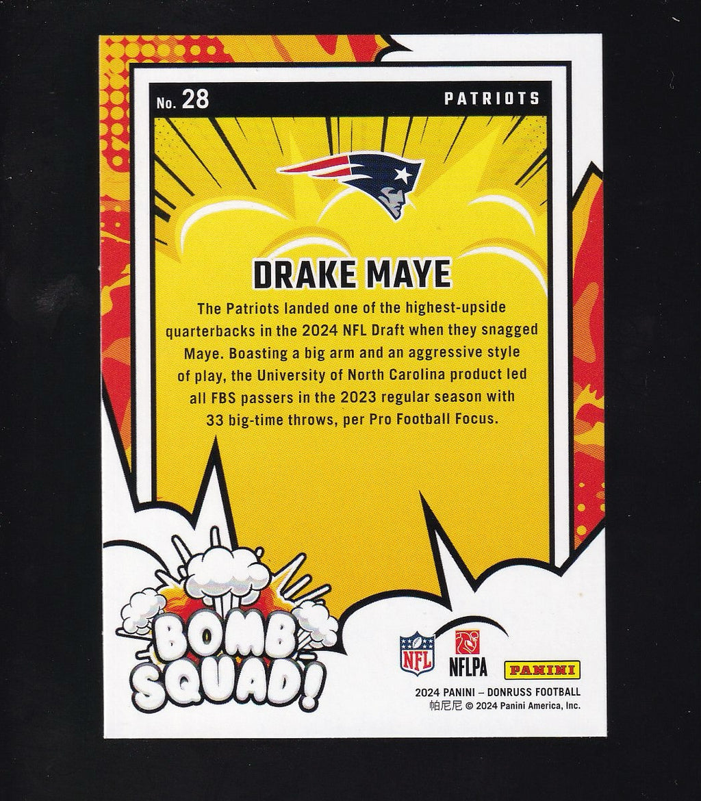 2024 Donruss #28 Drake Maye Bomb Squad