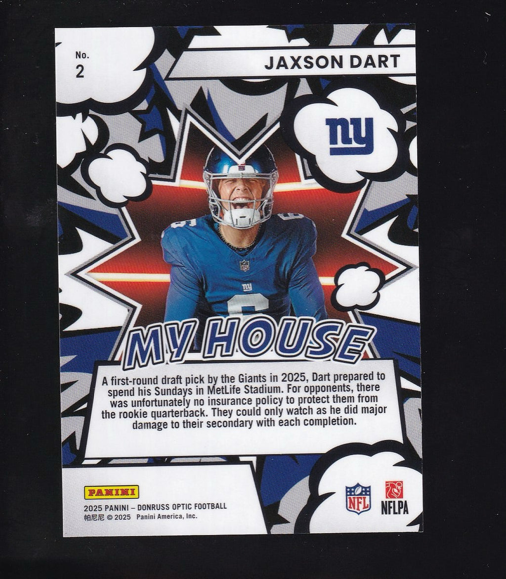 2025 Donruss Optic #2 Jaxson Dart My House