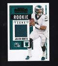 2020 Panini Contenders #RTS-JHU Jalen Hurts Rookie Ticket Swatches