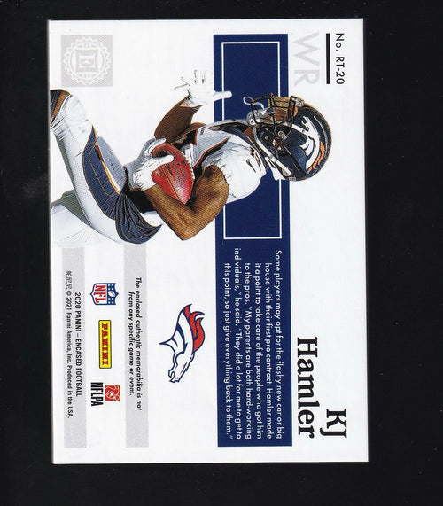 2020 Panini Encased #RT-20 KJ Hamler Rookie Triple Memorabilia Sapphire #/50