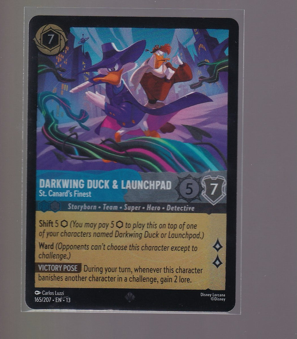 Attack of the Vine! #165/204 Darkwing Duck & Launchpad-Cold Foil-Super Rare